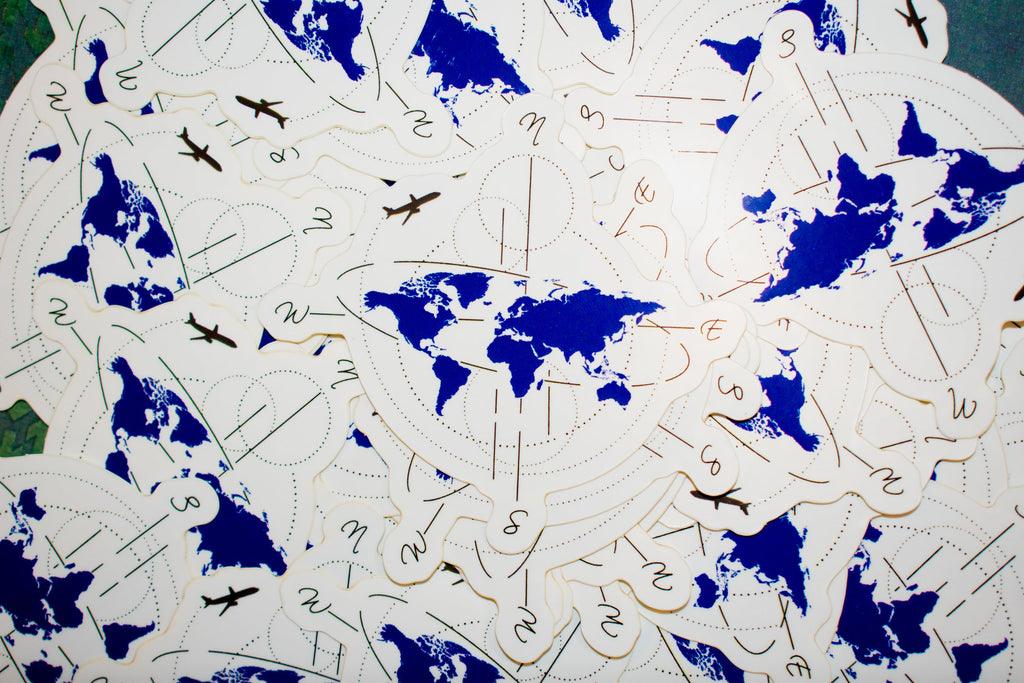 Direct Flight Map Sticker Aviation Stickers | Fix Fly Travel