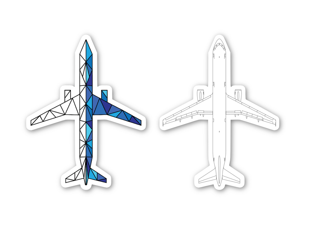Fix Fly Travel Logo Airplane Blue Sticker
